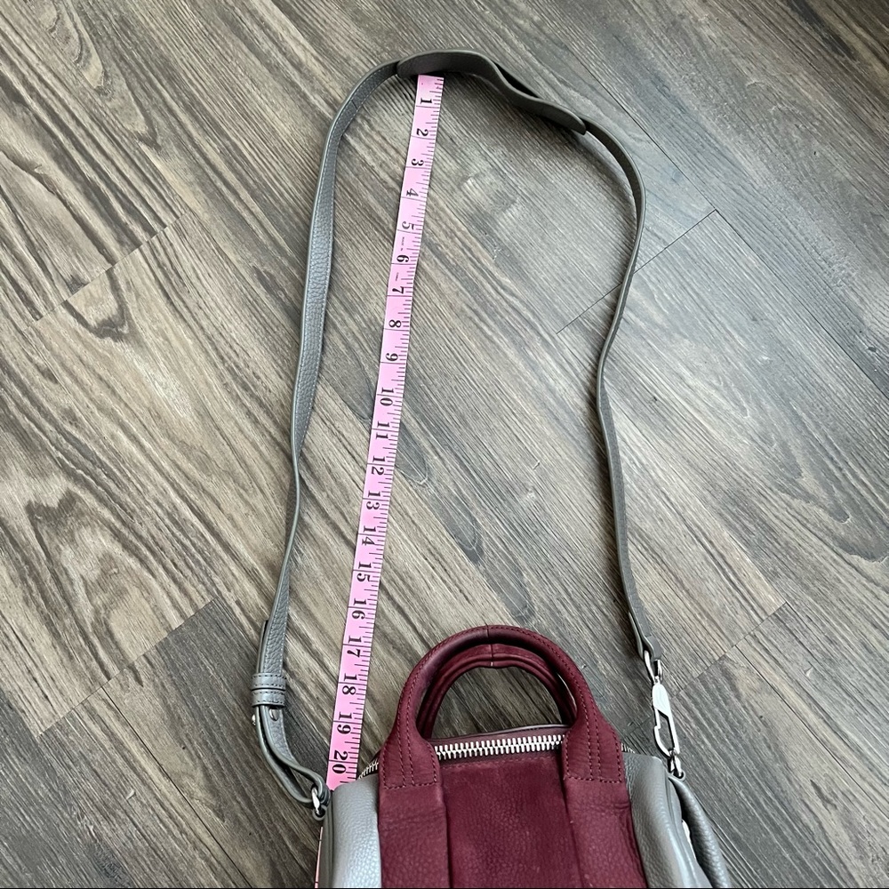 Alexander Wang Authentic Rockie Two-Toned Gray and Burgundy Crossbody Bag - Picture 14 of 16